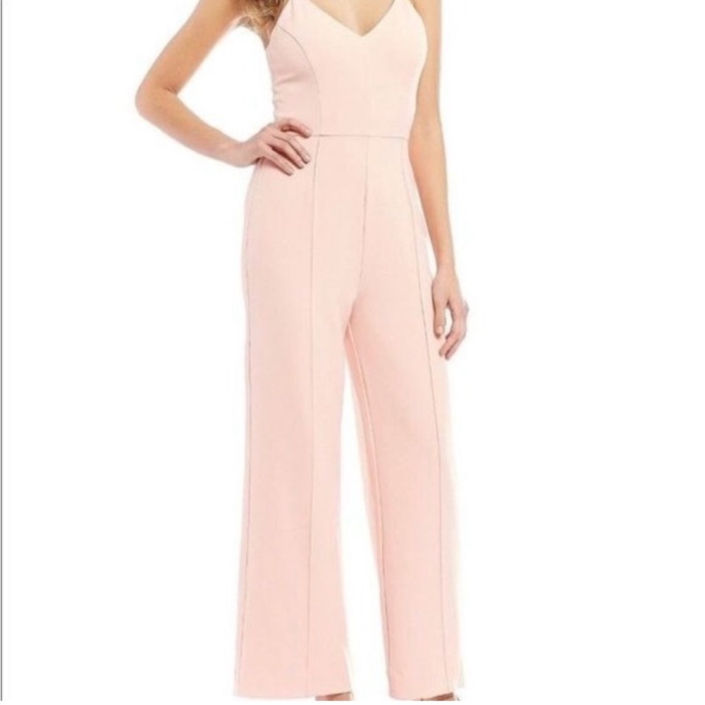 Gianni Bini Shell pink V-Neck Spaghetti Strap Jumpsuit